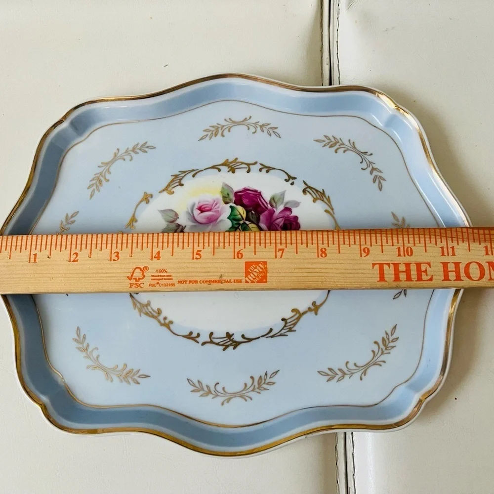Vintage porce light blue tray